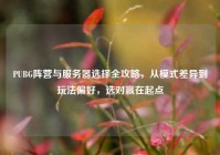 PUBG阵营与服务器选择全攻略，从模式差异到玩法偏好，选对赢在起点