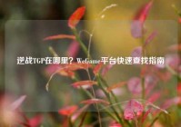 逆战TGP在哪里？WeGame平台快速查找指南