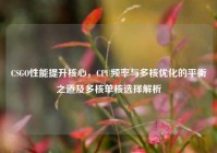 CSGO性能提升核心，CPU频率与多核优化的平衡之道及多核单核选择解析