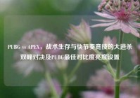 PUBG vs APEX，战术生存与快节奏竞技的大逃杀双峰对决及PUBG最佳对比度亮度设置