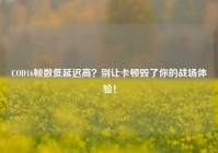COD16帧数低延迟高？别让卡顿毁了你的战场体验！