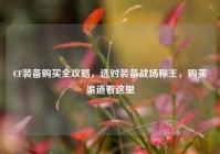 CF装备购买全攻略，选对装备战场称王，购买渠道看这里