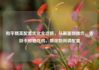 和平精英配置优化全攻略，从画面到操作，告别卡顿稳吃鸡，教你如何调配置