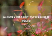 LOL自动买了皮肤不能用？这5个常见原因帮你找到答案