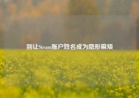 别让Steam账户姓名成为隐形麻烦