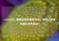 CSGO UPM，道具运用的隐形评分，如何让你成为团队战术核心？