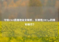 守拙CSGO直播地址全解析，在哪看jVRCSgo的精彩操作？