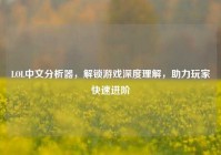 LOL中文分析器，解锁游戏深度理解，助力玩家快速进阶