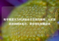 和平精英火力对决超全打法技巧视频，从武器选择到团队配合，助你轻松制霸战场