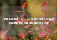 央视新闻频道（CCTV-13）直播节目表，权威资讯实时传递者与连接世界的信息纽带