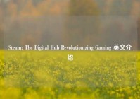 Steam: The Digital Hub Revolutionizing Gaming 英文介绍