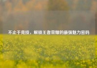 不止于竞技，解锁王者荣耀的最强魅力密码