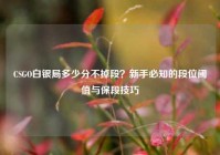 CSGO白银局多少分不掉段？新手必知的段位阈值与保段技巧