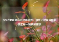 2024法甲直播与回放哪里看？这些正规渠道助你锁定每一场精彩赛事