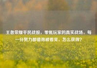 王者荣耀平民战报，零氪玩家的真实战场，每一分努力都值得被看见，怎么获得？