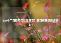 2024中甲直播及回放哪里看？最新观赛指南请收好！