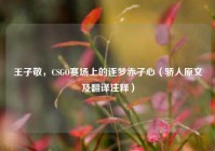 王子敬，CSGO赛场上的逐梦赤子心（骄人原文及翻译注释）