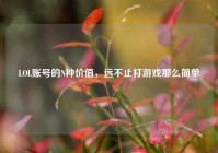 LOL账号的N种价值，远不止打游戏那么简单