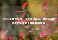 2024羽毛球世锦赛，决赛顺序解析、赛程安排与焦点对决前瞻（附决赛顺序表）