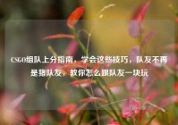 CSGO组队上分指南，学会这些技巧，队友不再是猪队友，教你怎么跟队友一块玩