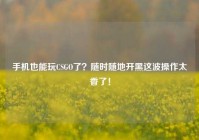 手机也能玩CSGO了？随时随地开黑这波操作太香了！