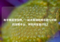 和平精英体验网，一站式解锁吃鸡乐趣与攻略的宝藏平台，体验网址是什么？
