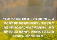 PUBG内存占用90%卡成狗？5个实用优化技巧+正常占用率解析帮你告别卡顿畅玩，整合了用户内容中的核心痛点、解决方案及疑问点，既点明问题又给出解决方向，同时回应了正常占用率的疑问，简洁且信息完整）