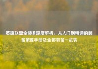 英雄联盟全装备深度解析，从入门到精通的装备策略手册及全部装备一览表