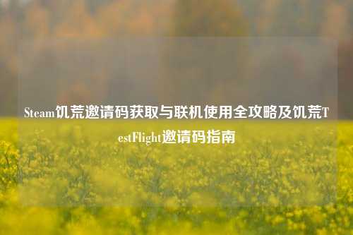 Steam饥荒邀请码获取与联机使用全攻略及饥荒TestFlight邀请码指南