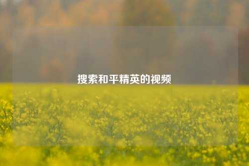 搜索和平精英的视频