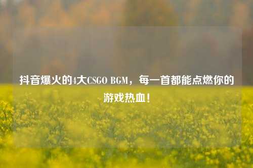 抖音爆火的4大CSGO BGM，每一首都能点燃你的游戏热血！