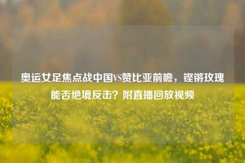 奥运女足焦点战中国VS赞比亚前瞻，铿锵玫瑰能否绝境反击？附直播回放视频