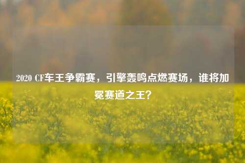 2020 CF车王争霸赛，引擎轰鸣点燃赛场，谁将加冕赛道之王？