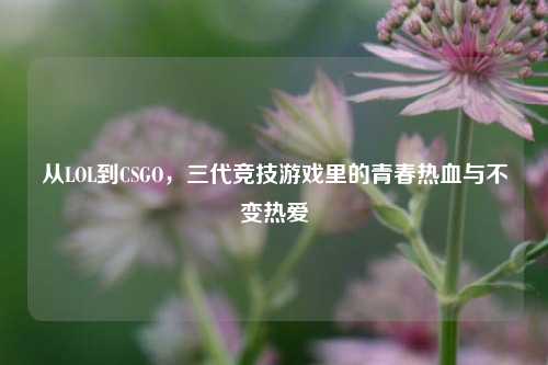 从LOL到CSGO，三代竞技游戏里的青春热血与不变热爱