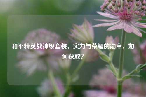和平精英战神级套装,实力与荣耀的勋章,如何获取?
