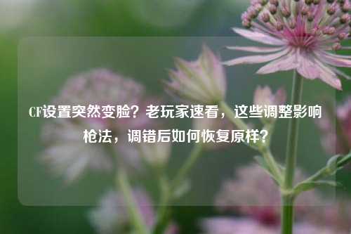 CF设置突然变脸?老玩家速看,这些调整影响枪法,调错后如何恢复原样?