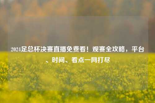 2024足总杯决赛直播免费看！观赛全攻略，平台、时间、看点一网打尽