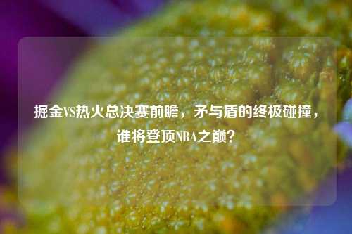 掘金VS热火总决赛前瞻,矛与盾的终极碰撞,谁将登顶NBA之巅?