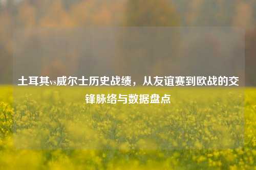 土耳其vs威尔士历史战绩，从友谊赛到欧战的交锋脉络与数据盘点