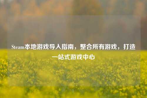 Steam本地游戏导入指南，整合所有游戏，打造一站式游戏中心