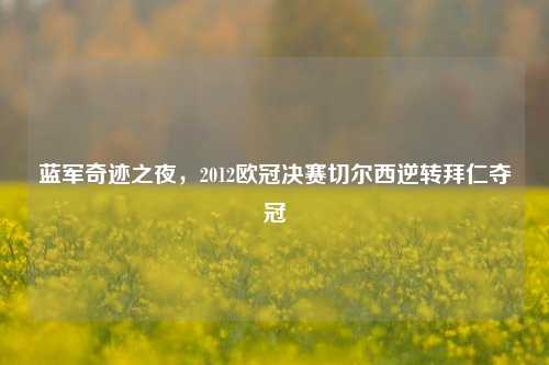 蓝军奇迹之夜,2012欧冠决赛切尔西逆转拜仁夺冠