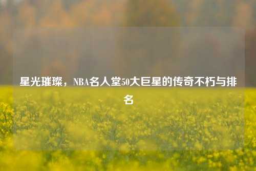 星光璀璨,NBA名人堂50大巨星的传奇不朽与排名