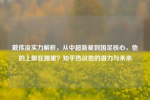戴伟浚实力解析,从中超新星到国足核心,他的上限在哪里?知乎热议他的潜力与未来