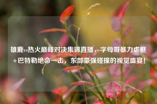 雄鹿vs热火巅峰对决集锦直播,字母哥暴力虐框+巴特勒绝命一击,东部豪强碰撞的视觉盛宴!