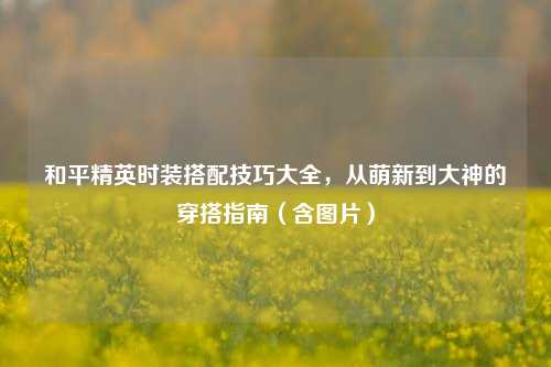 和平精英时装搭配技巧大全,从萌新到大神的穿搭指南(含图片)