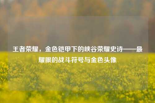 王者荣耀,金色铠甲下的峡谷荣耀史诗——最耀眼的战斗符号与金色头像