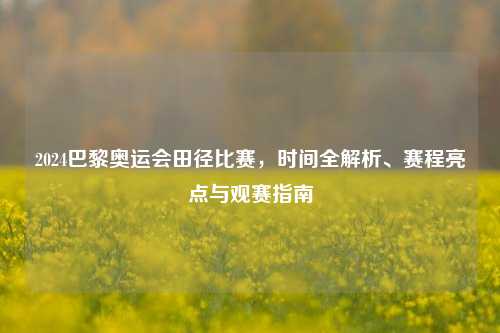 2024巴黎奥运会田径比赛，时间全解析、赛程亮点与观赛指南