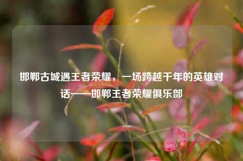 邯郸古城遇王者荣耀,一场跨越千年的英雄对话——邯郸王者荣耀俱乐部