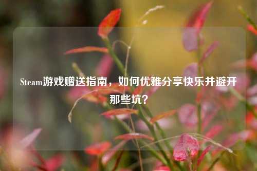 Steam游戏赠送指南,如何优雅分享快乐并避开那些坑?