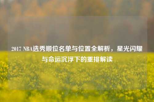 2017 NBA选秀顺位名单与位置全解析,星光闪耀与命运沉浮下的重排解读